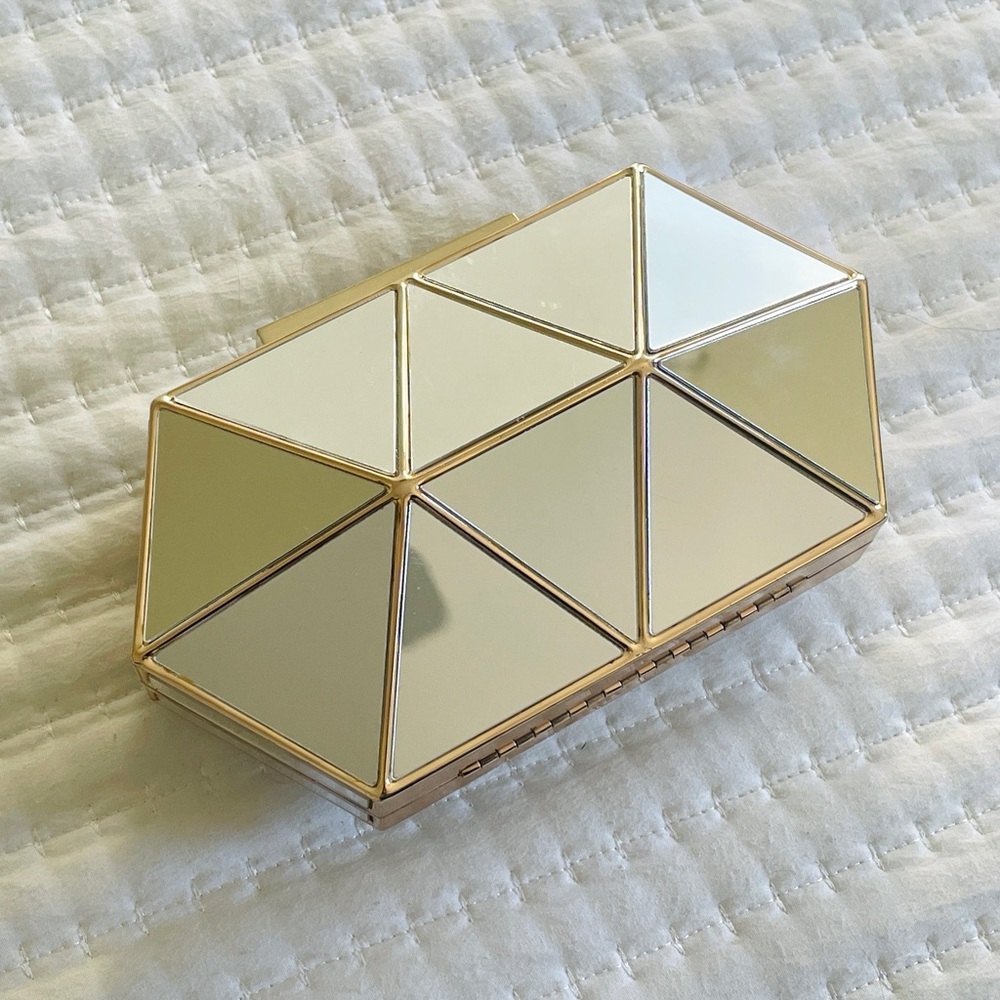 Vince Camuto Geometric Mirror Clutch Purse